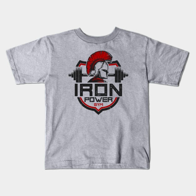 Iron Gym Red Kids T-Shirt by michony